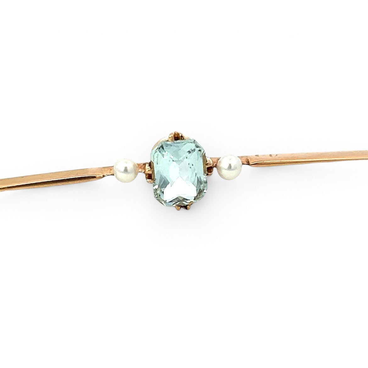 A Lovely Aquamarine and Pearl Brooch
