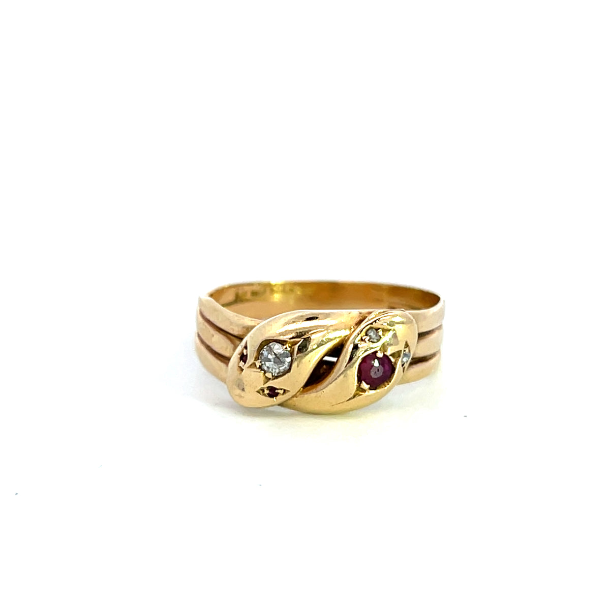 A Victorian Ruby and Diamond Snake Ring