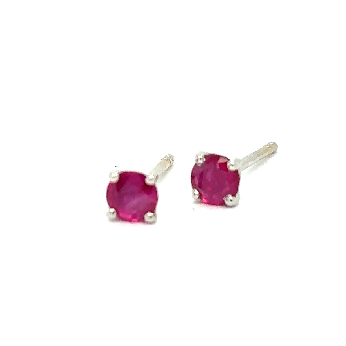 An pair of 18 Carat White Gold and Ruby Studs
