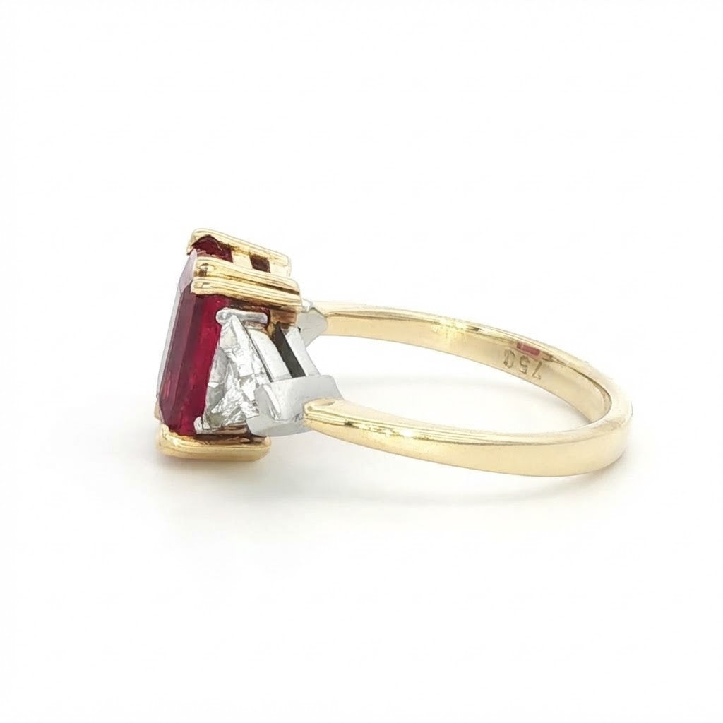 An 18 Carat Yellow and White Gold Ruby and Diamond Ring