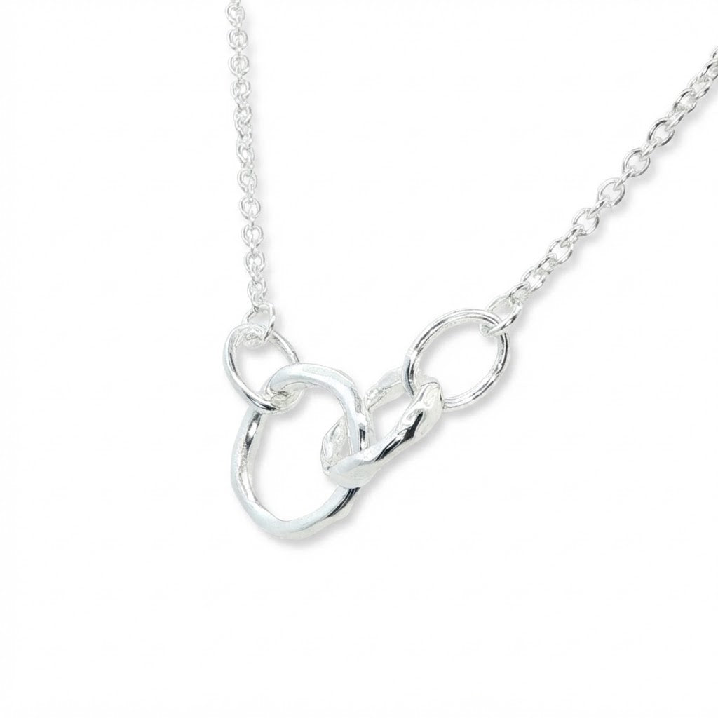 Silver Double circles necklet