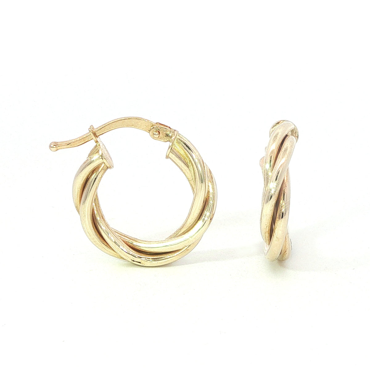 9 Carat Yellow Gold Twist Hoops 10mm