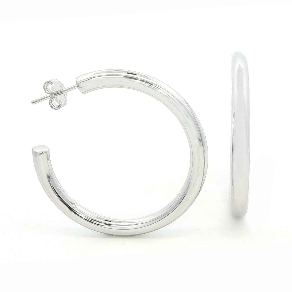 35mm Classic Silver Hoops