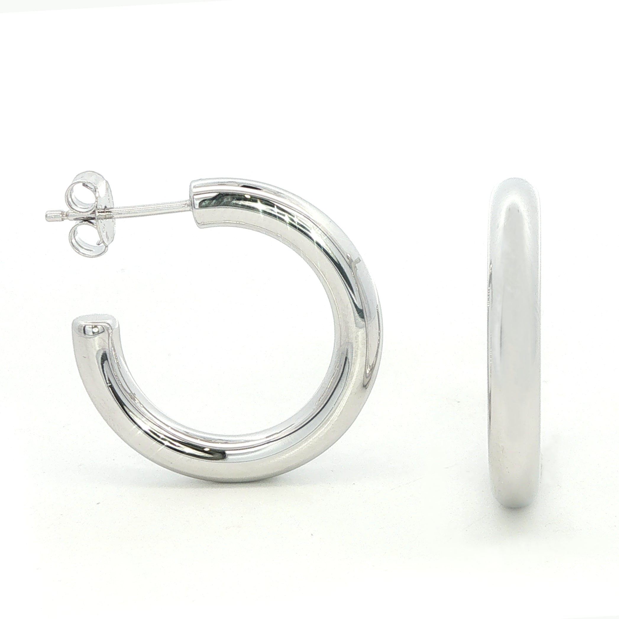20mm Classic Silver Tube Hoops