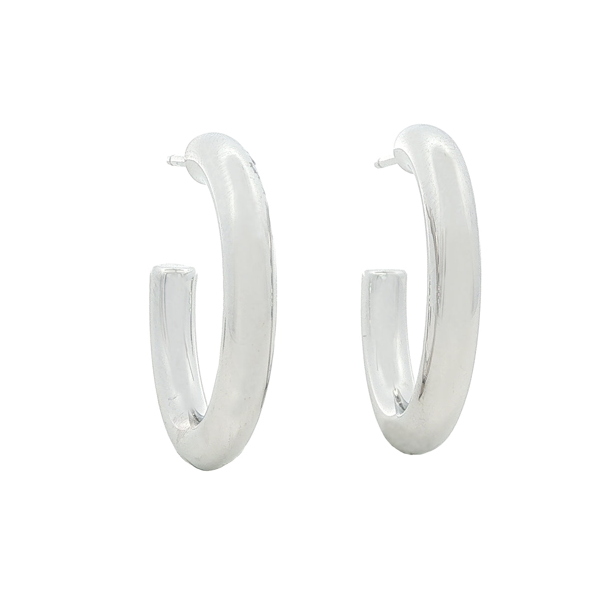20mm Classic Silver Tube Hoops