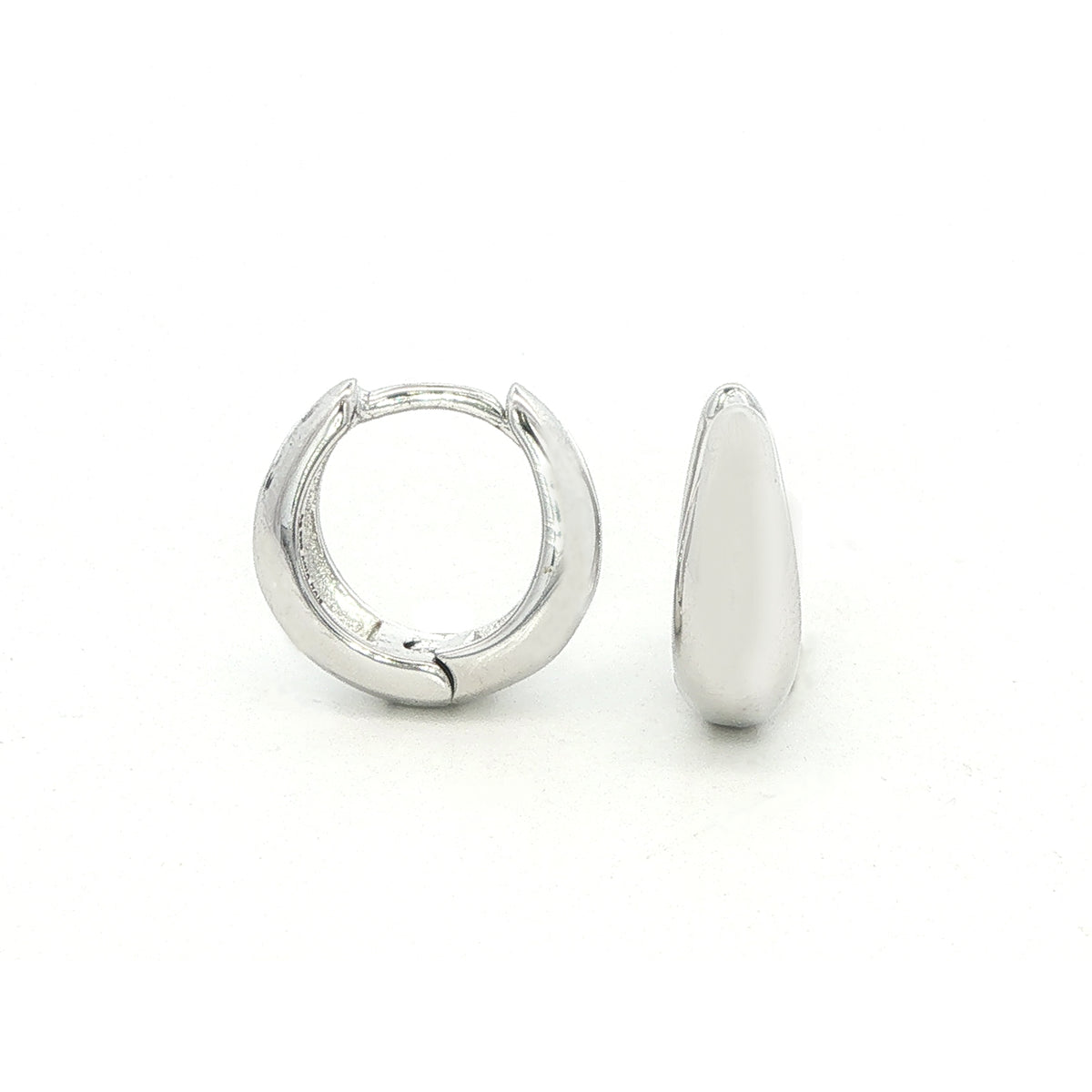 12mm Silver Huggie Hoops