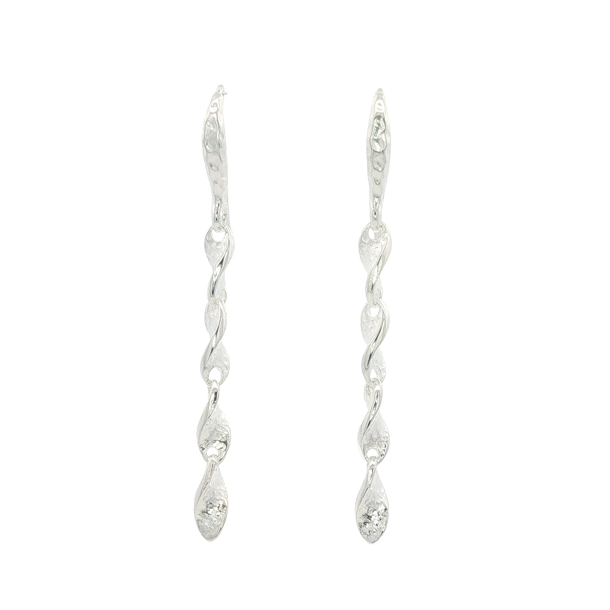 Silver Shimmer Twist Drop earrings