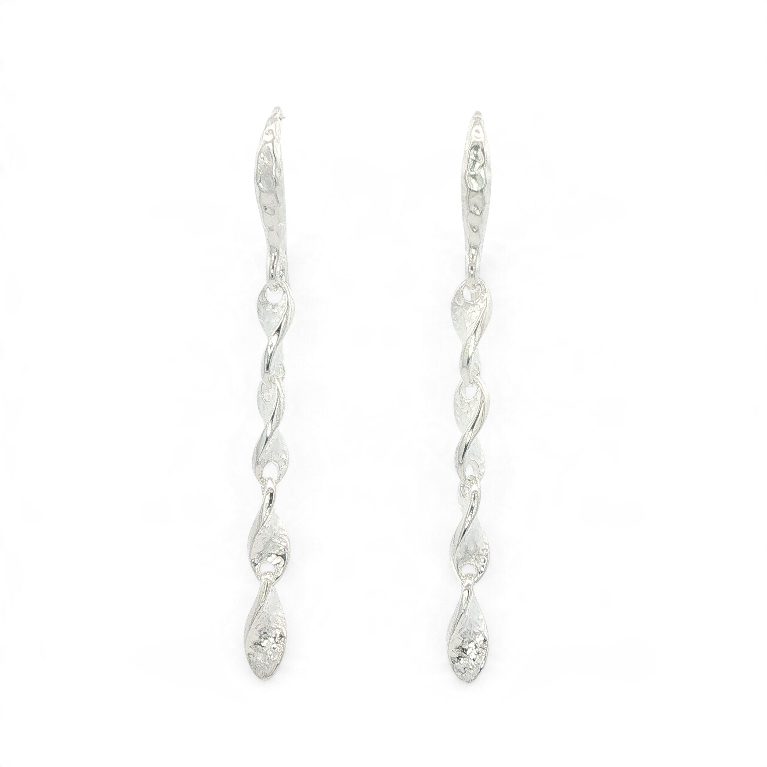Silver Shimmer Twist Drop earrings