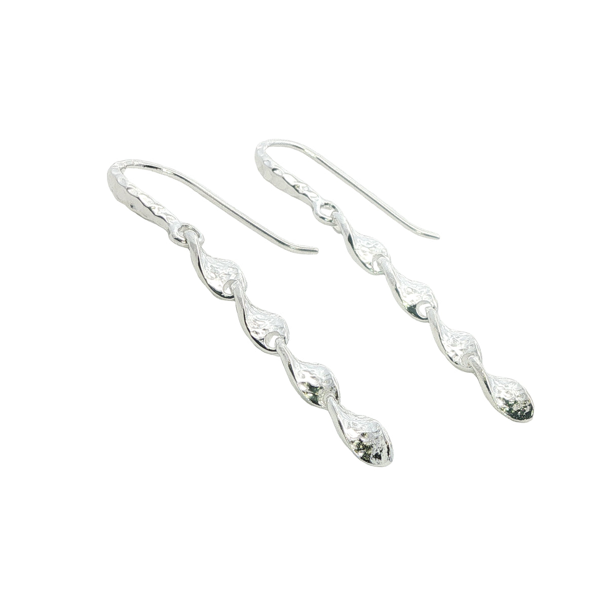 Silver Shimmer Twist Drop earrings