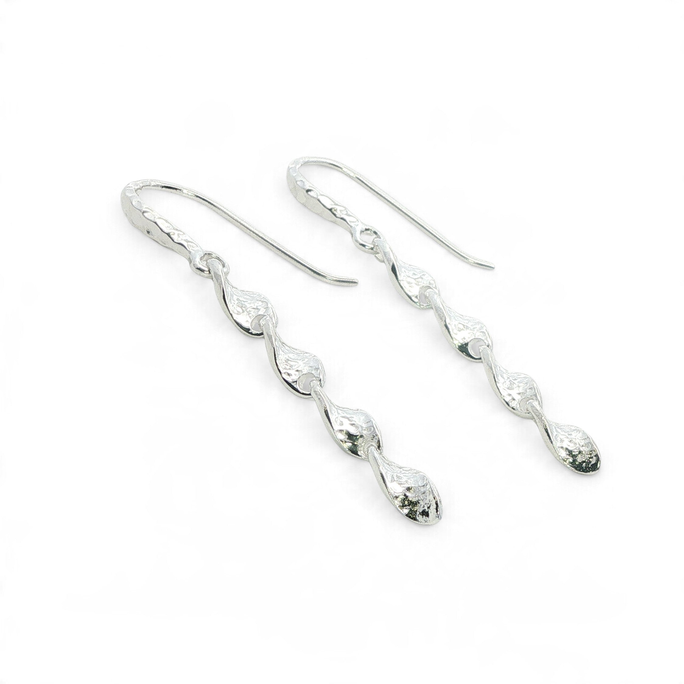 Silver Shimmer Twist Drop earrings