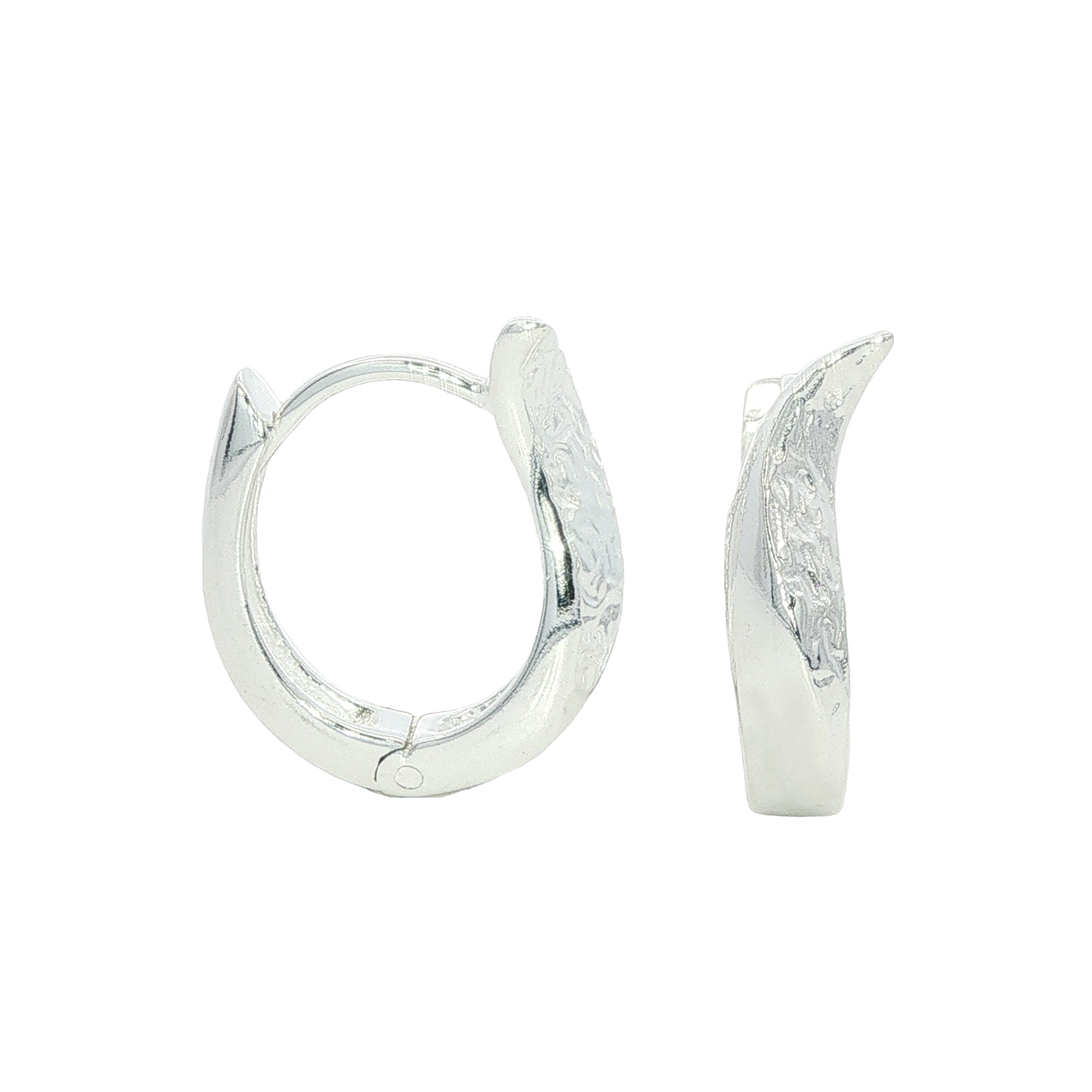 Silver Shimmer Clip Hoops