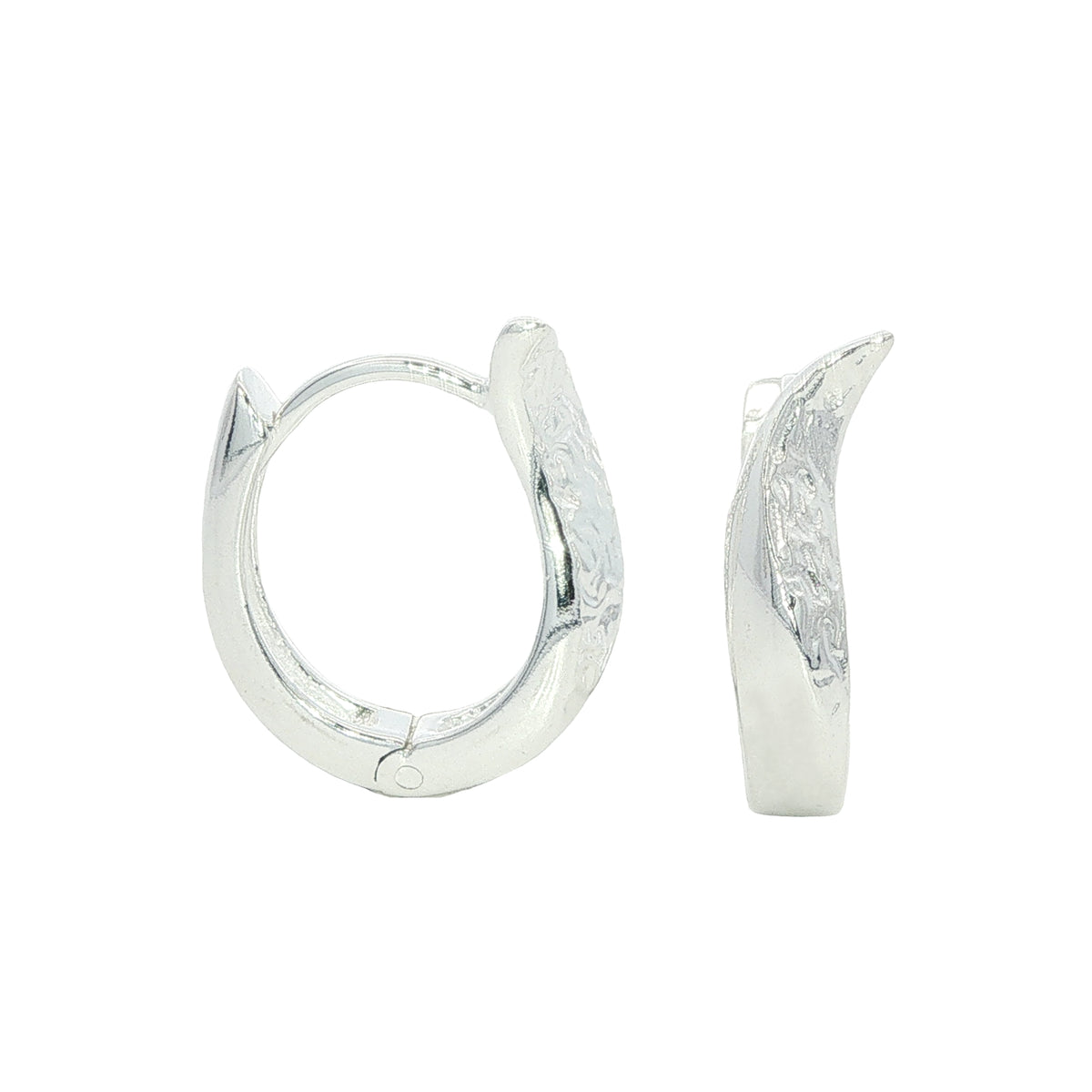 Silver Shimmer Clip Hoops