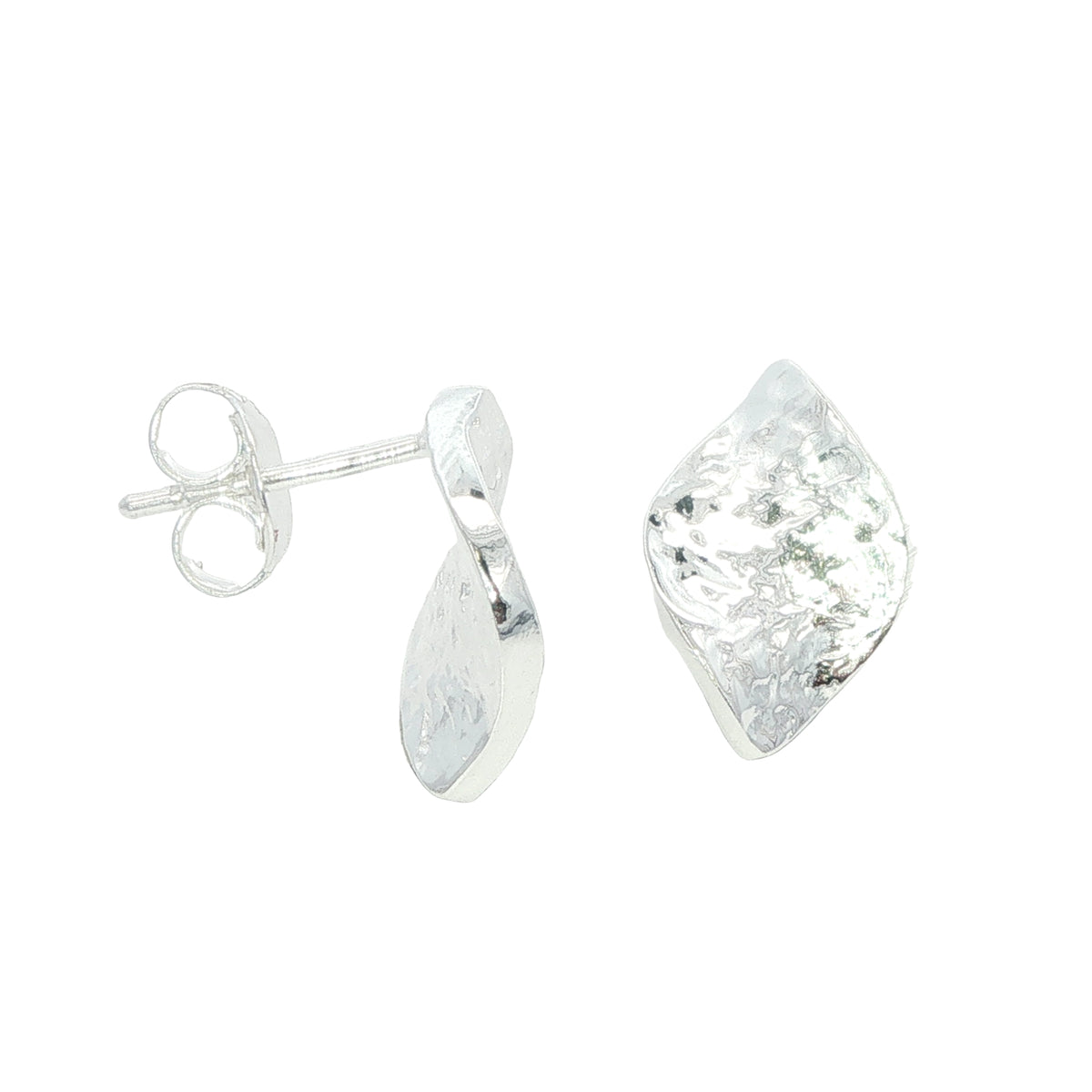 Silver Shimmer Twist Studs