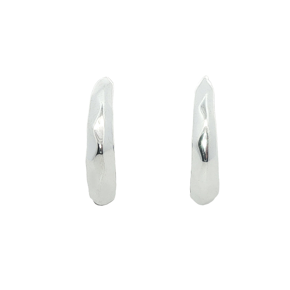 Silver Ripple Round Stud Hoops