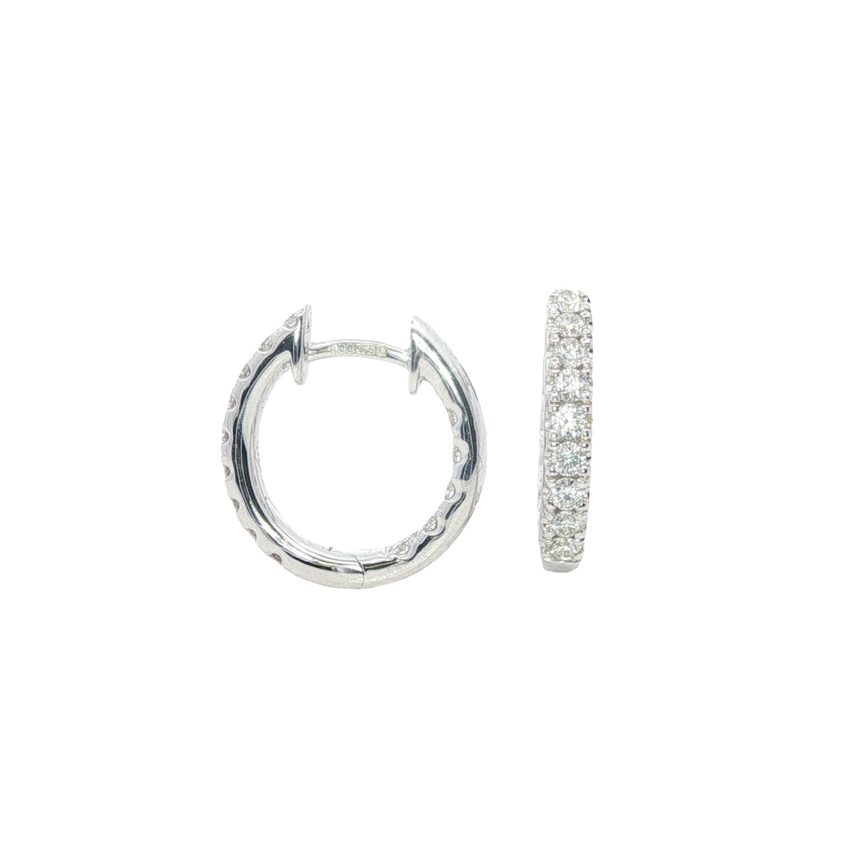 18 Carat White Gold and Diamond ‘Inside-Out’ Hinge hoops