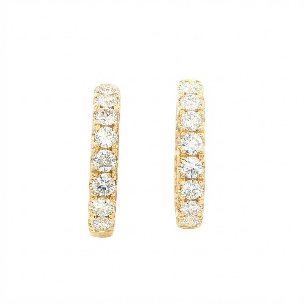 18 Carat Yellow Gold Diamond Hoops 2.10 carats GVS