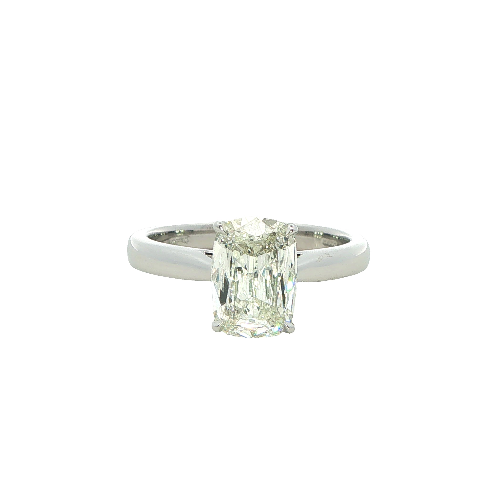 Platinum Single Stone Engagement Ring 1.52 Carats J Si1