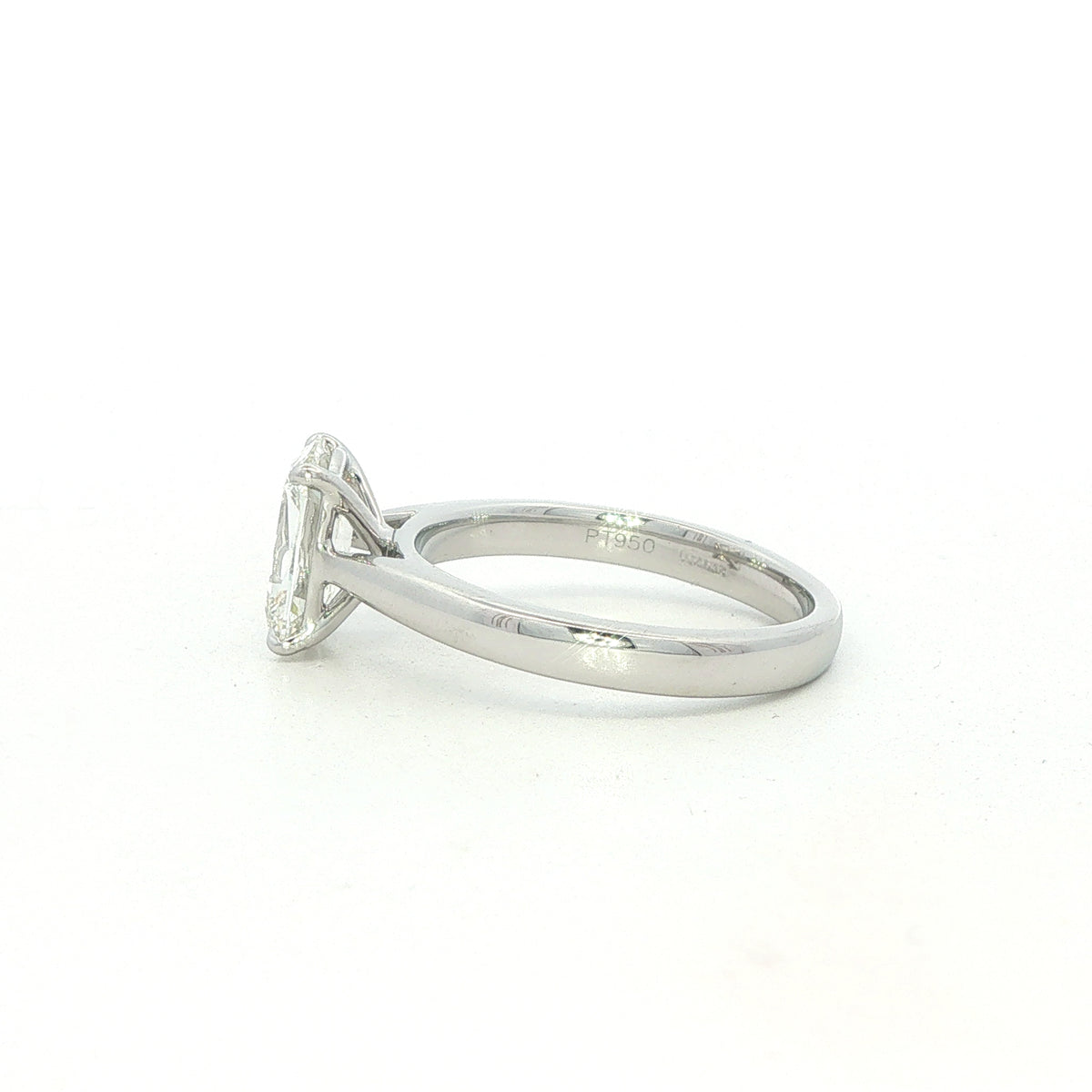 Platinum Single Stone Engagement Ring 1.52 Carats J Si1