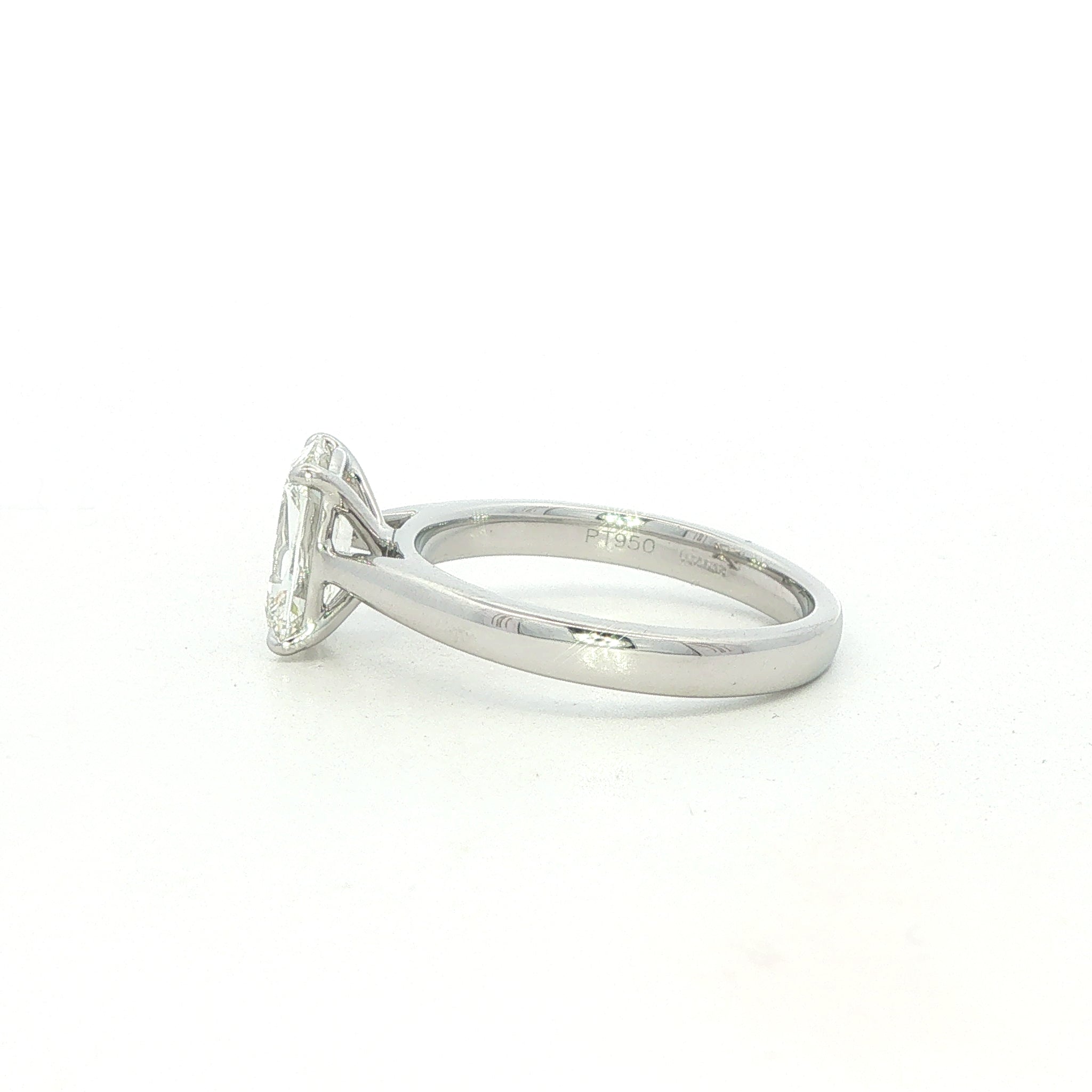 Platinum Single Stone Engagement Ring 1.52 Carats J Si1