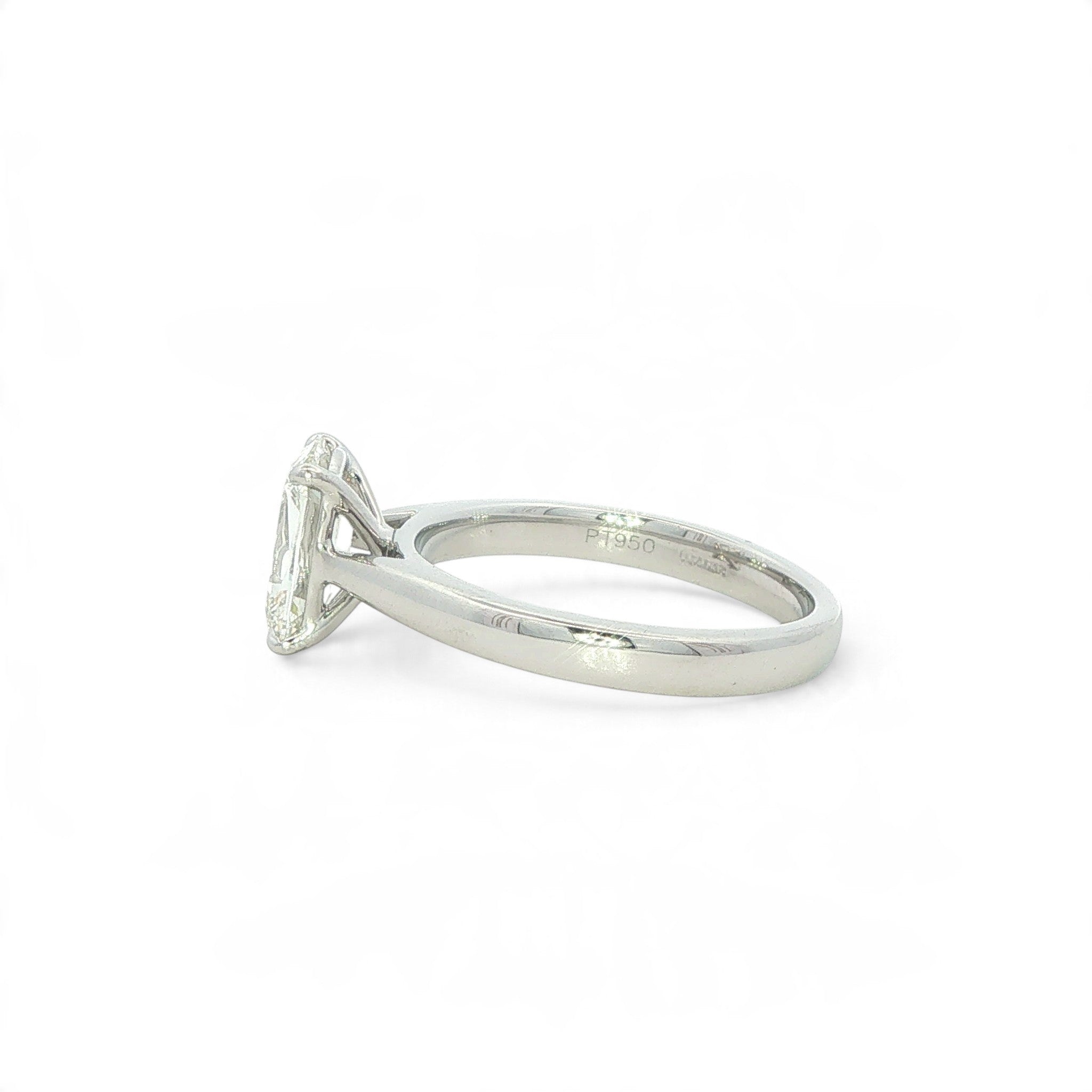 Platinum Single Stone Engagement Ring 1.52 Carats J Si1