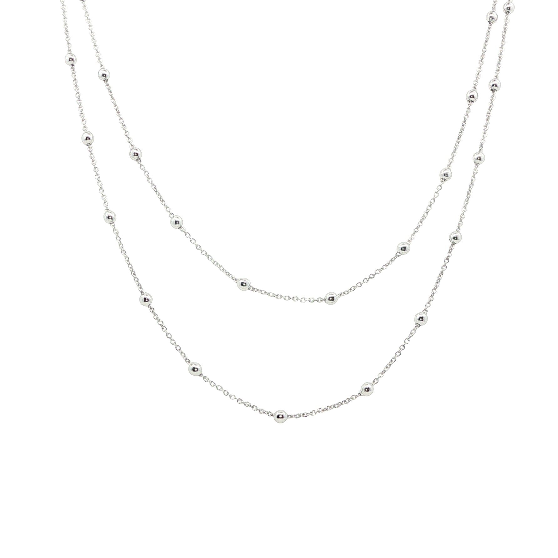 Silver Double Ball necklace