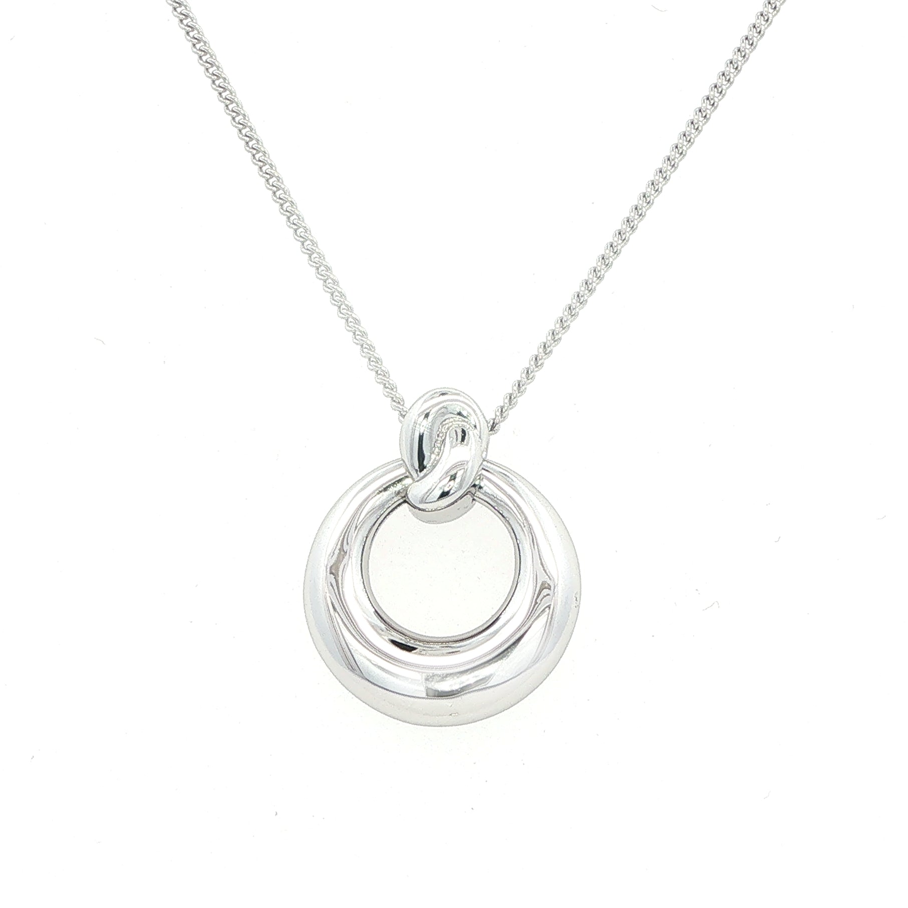 Silver Open Circle Dome Pendant
