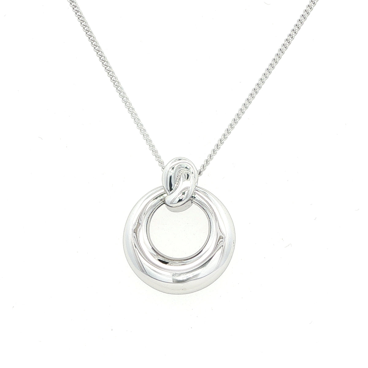 Silver Open Circle Dome Pendant