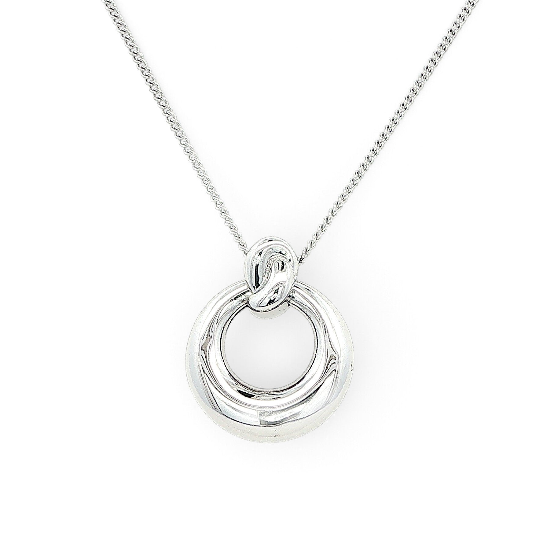 Silver Open Circle Dome Pendant