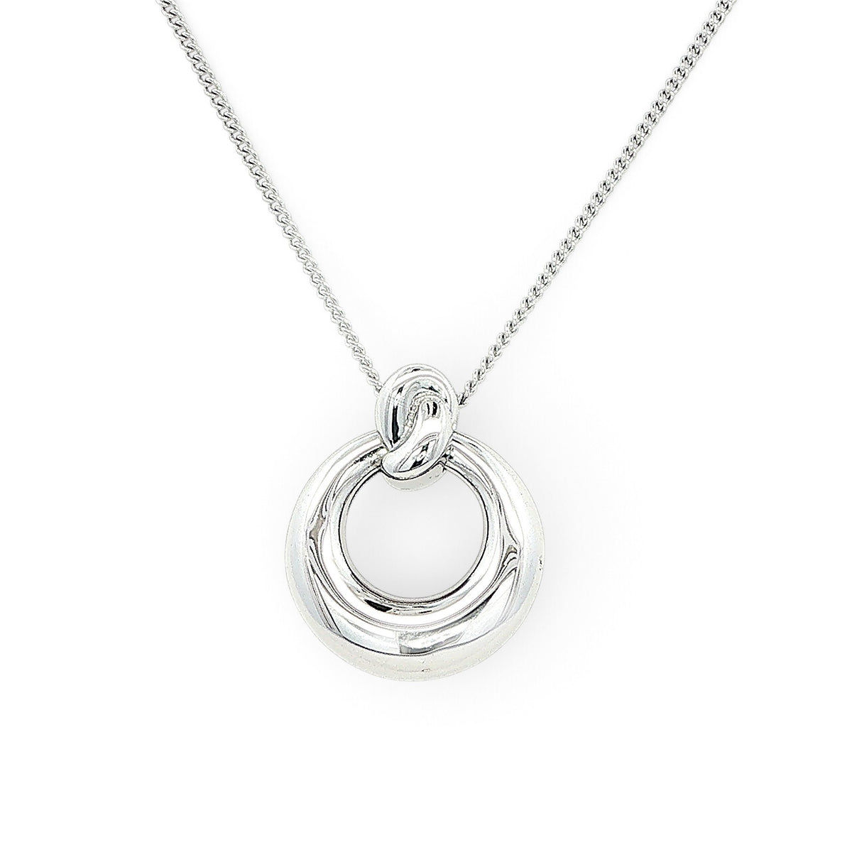 Silver Open Circle Dome Pendant