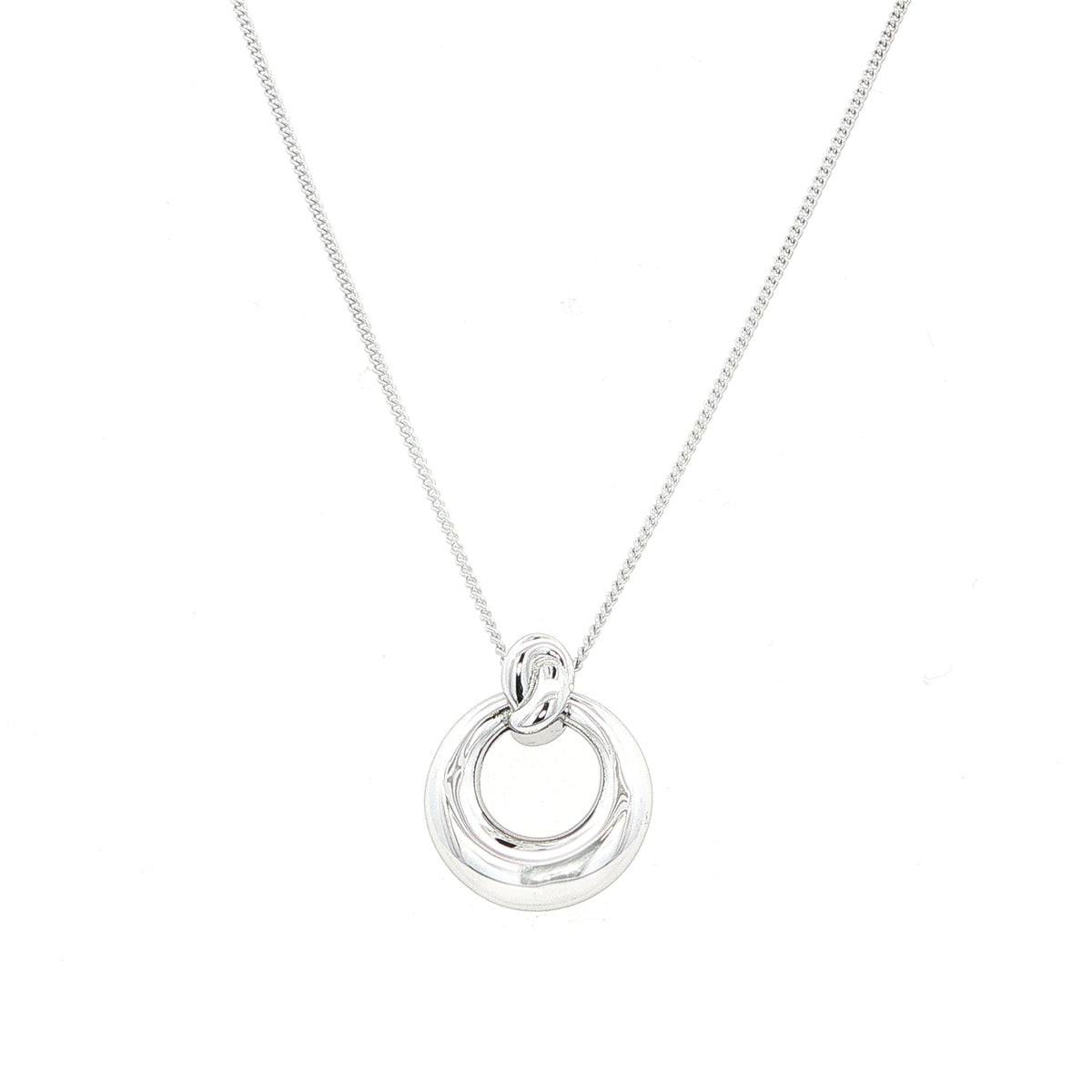 Silver Open Circle Dome Pendant