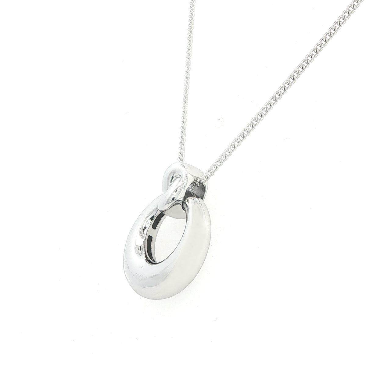 Silver Open Circle Dome Pendant