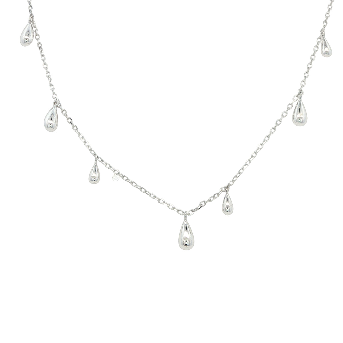 Silver Droplet Chain Necklace