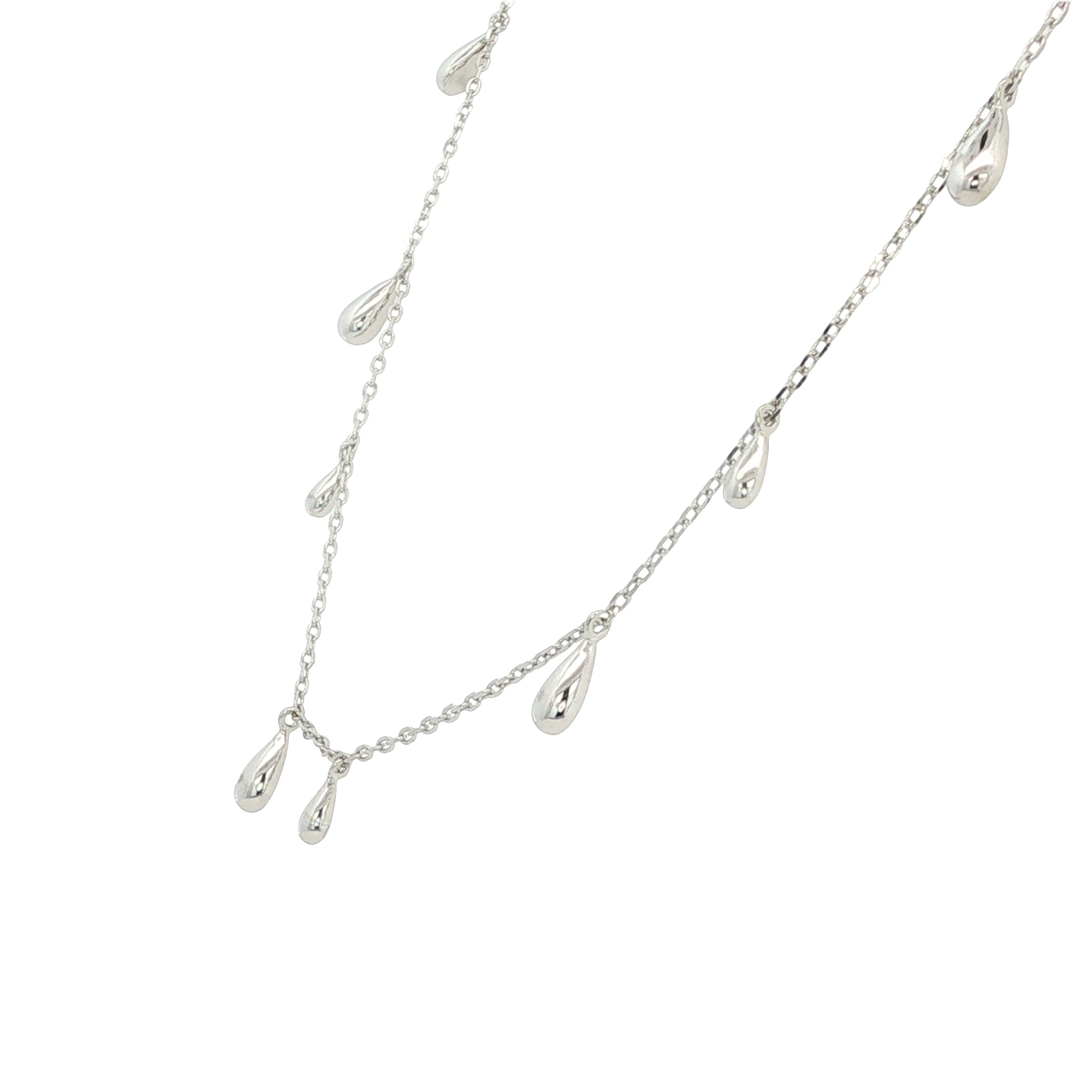 Silver Droplet Chain Necklace