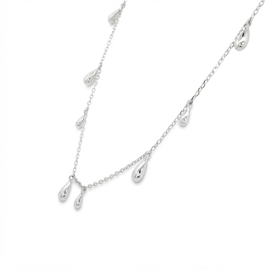 Silver Droplet Chain Necklace