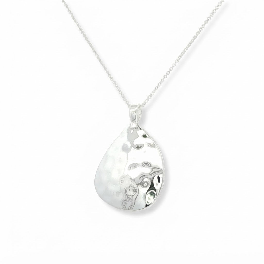 Silver Ripple Pear Shape Locket