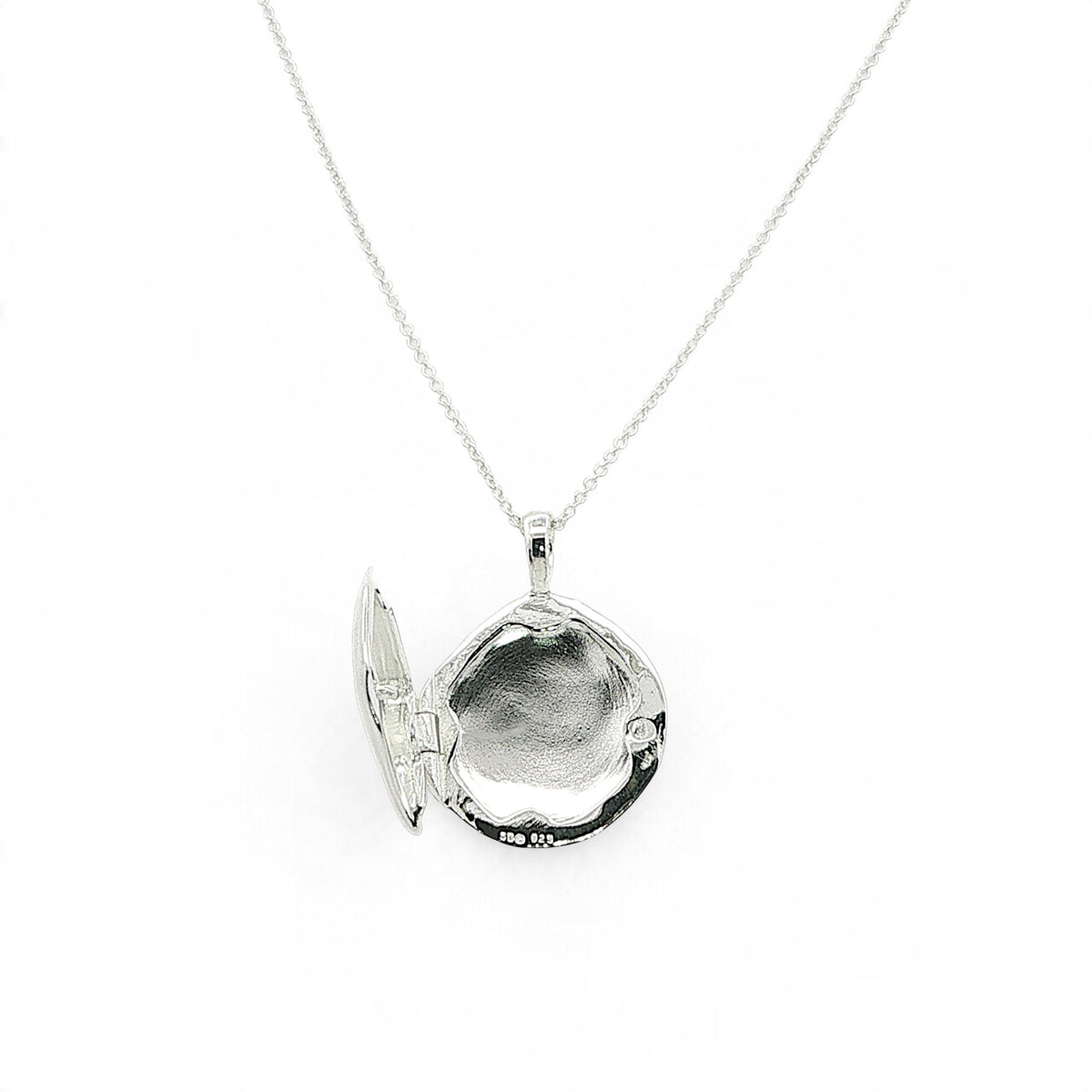 Silver Ripple Round (ish) Locket
