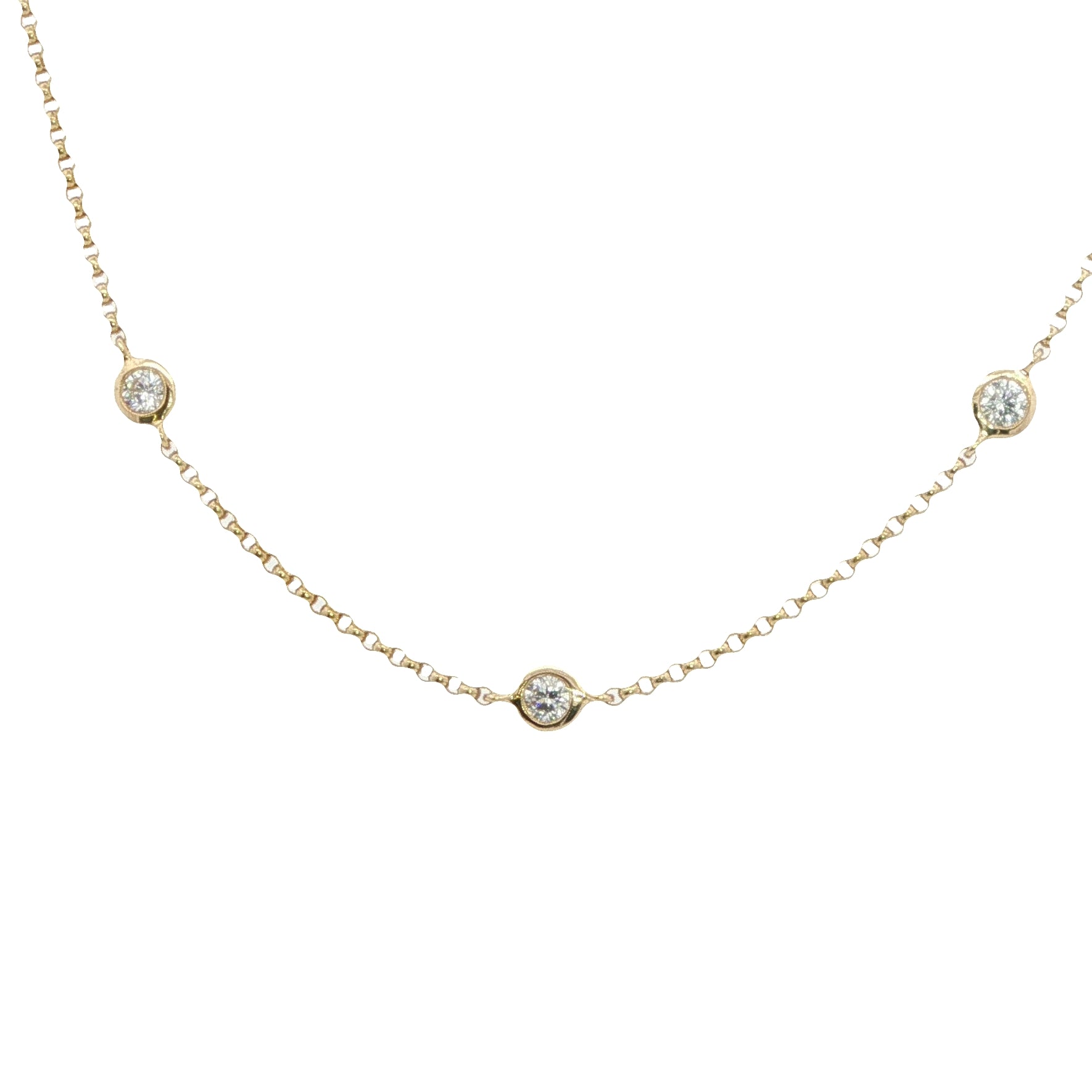 18 Carat Yellow Gold and Diamond Necklace with 0.78 Carats