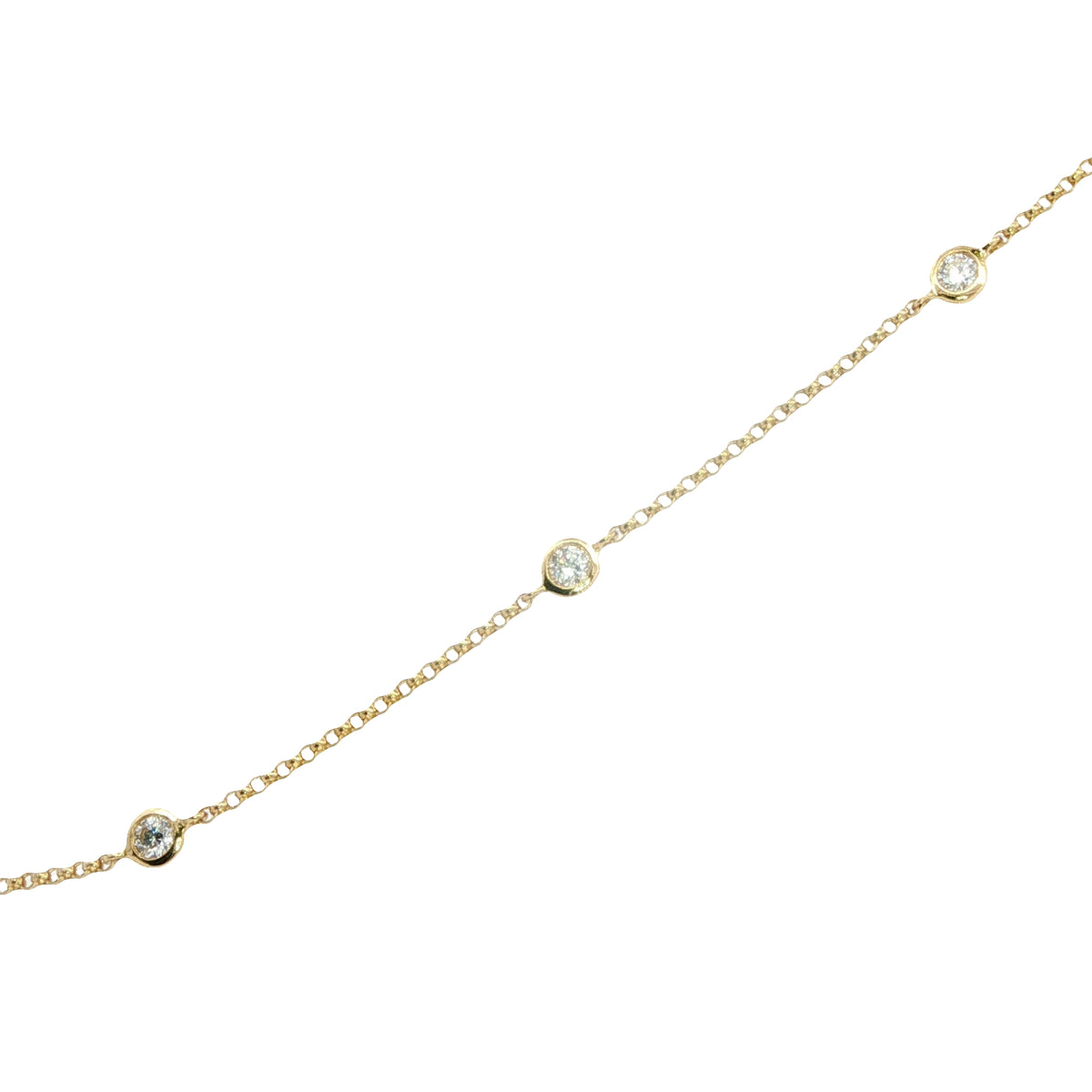 18 Carat Yellow Gold and Diamond Necklace with 0.78 Carats