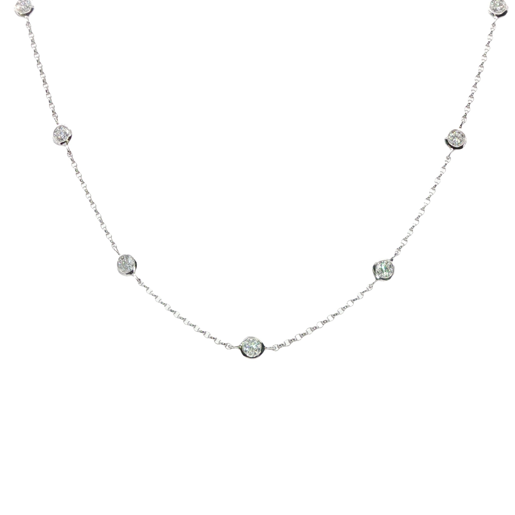 18 Carat White Gold and Diamond Necklace with 1.00 Carats