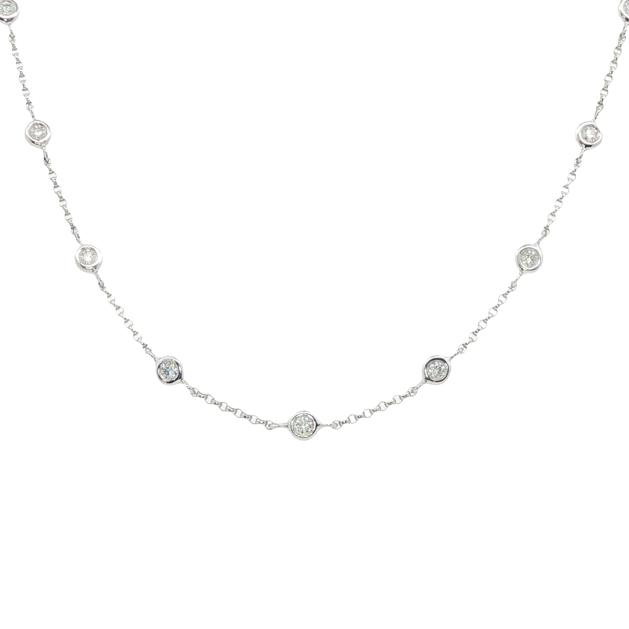 18 Carat White Gold and Diamond Necklace with 0.50 Carats