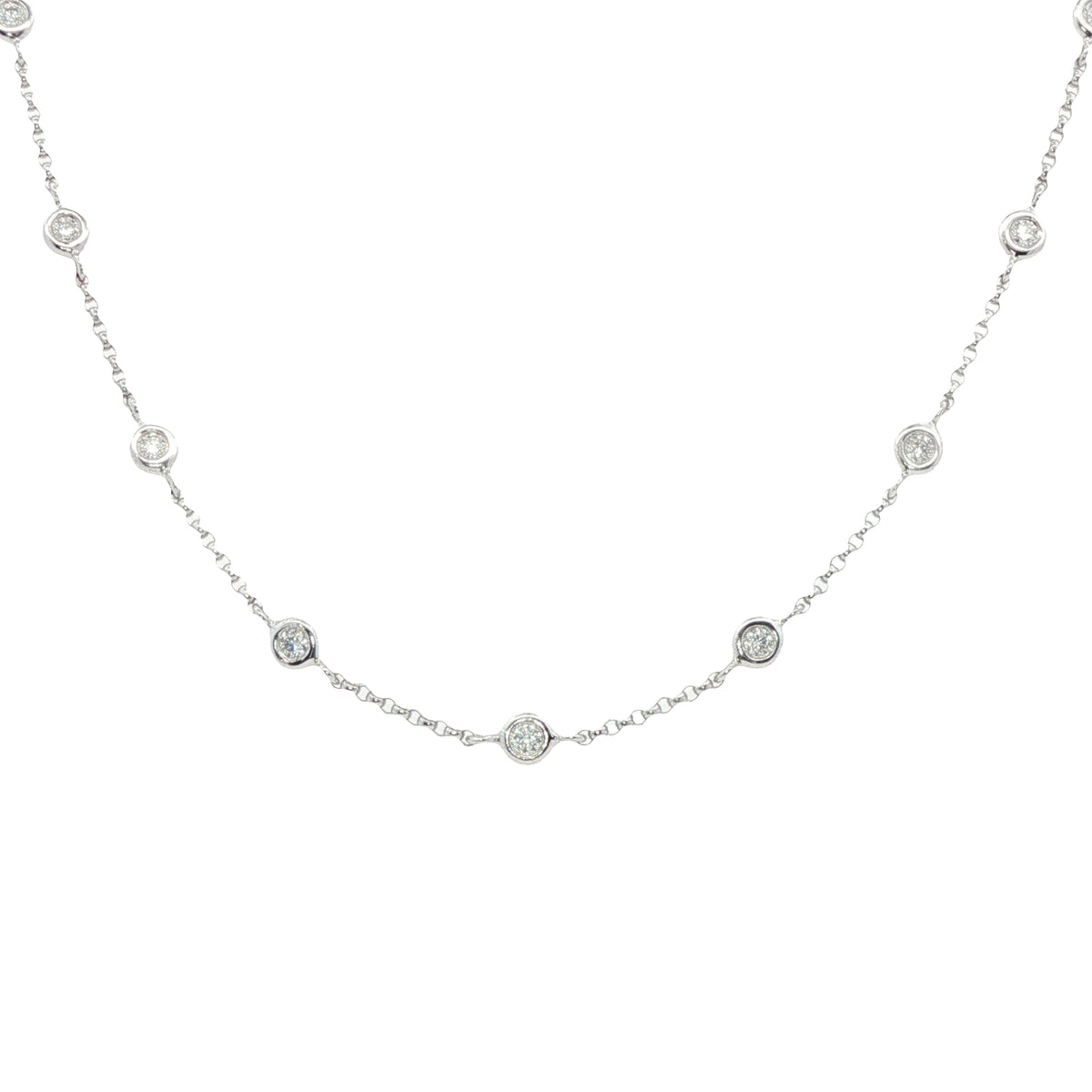 18 Carat White Gold and Diamond Necklace with 0.50 Carats