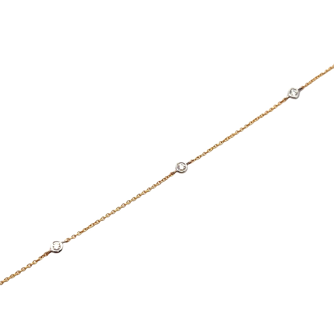 18 Carat Yellow and White Gold and Diamond Necklace with 0.31 Carats