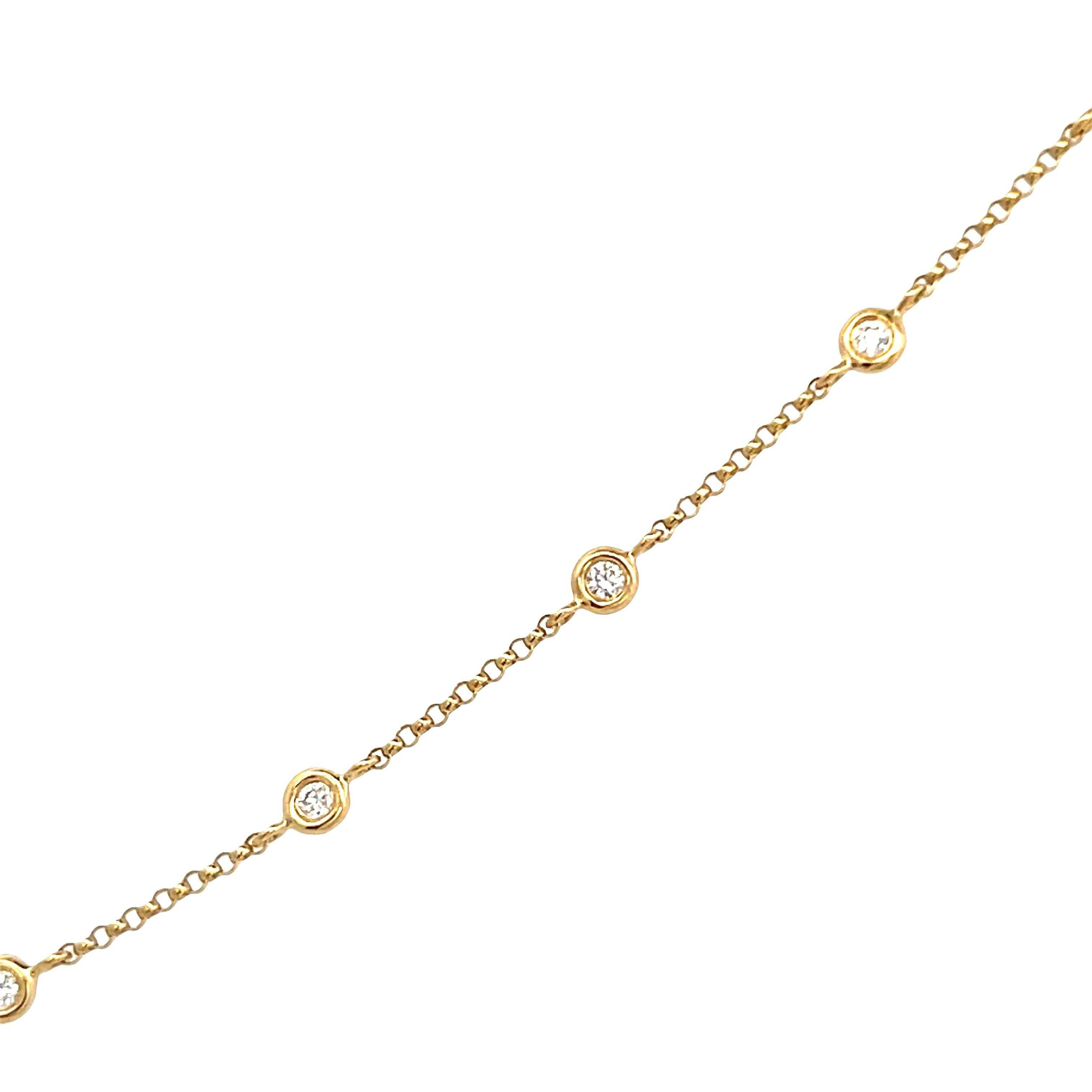 18 Carat Yellow Gold and Diamond Necklace with 0.49 Carats