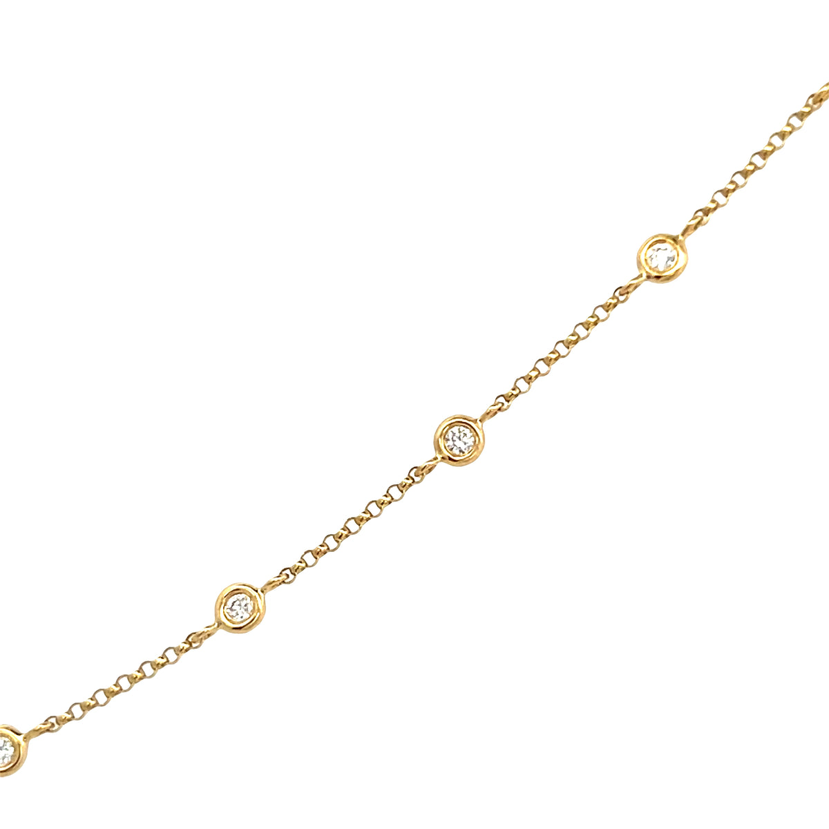 18 Carat Yellow Gold and Diamond Necklace with 0.49 Carats
