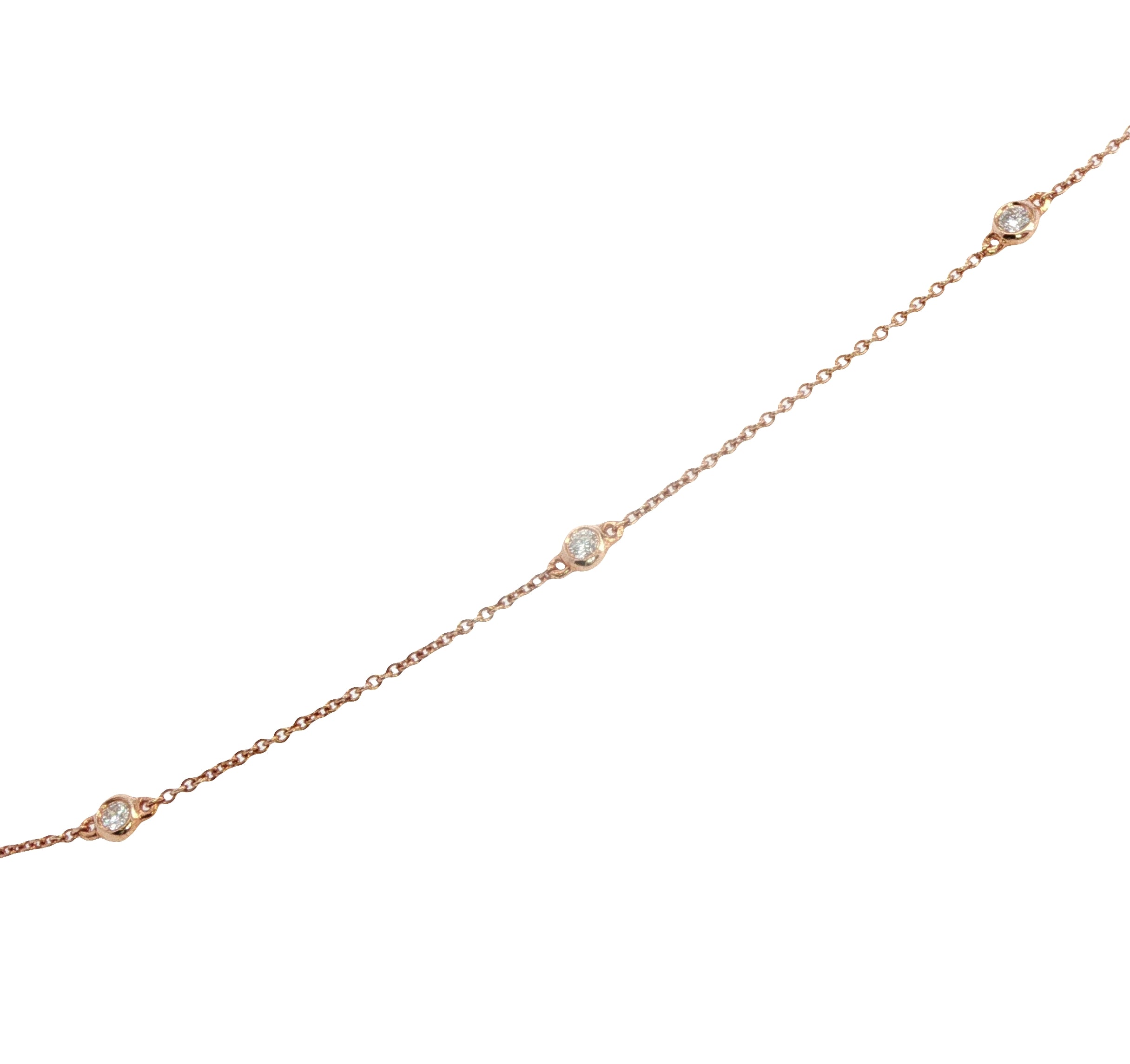 18 Carat Rose Gold and Diamond Necklace with 0.30 Carats
