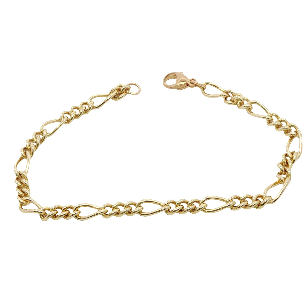 9 Carat Yellow Gold Figaro Bracelet
