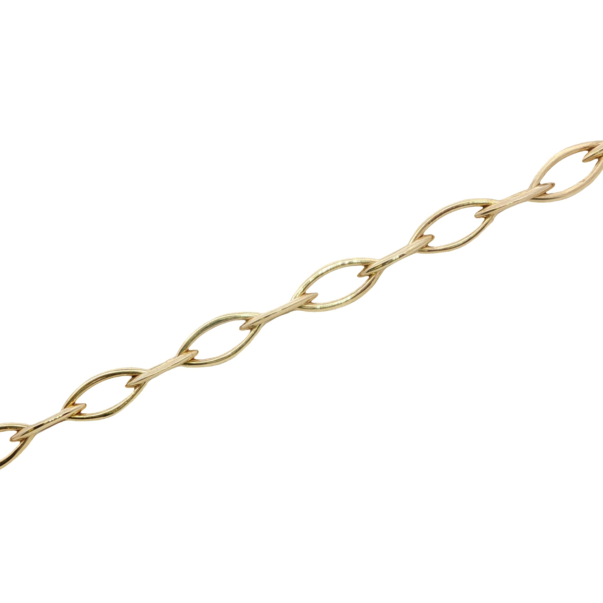 9 Carat Yellow Gold Open Marquis Link Bracelet