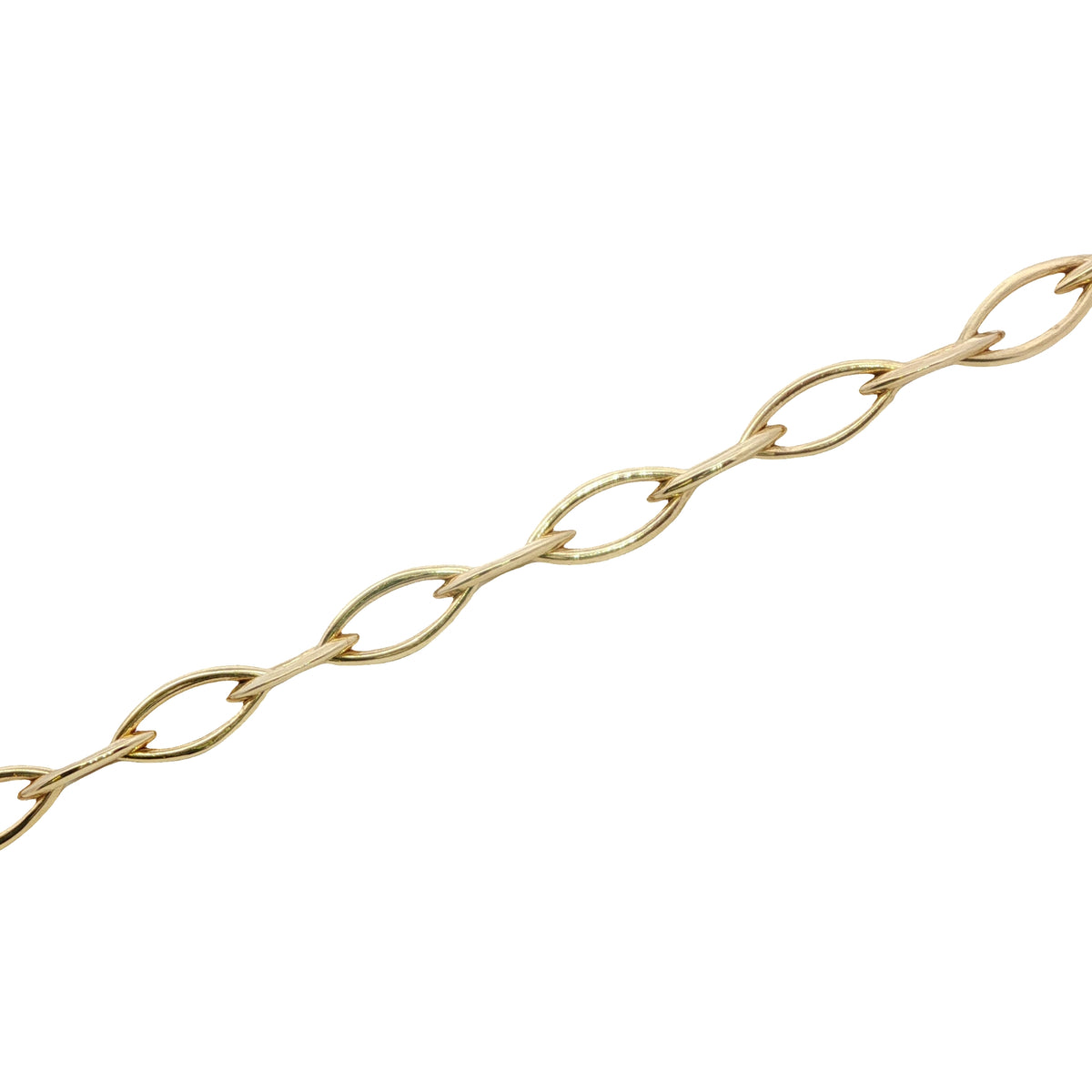 9 Carat Yellow Gold Open Marquis Link Bracelet