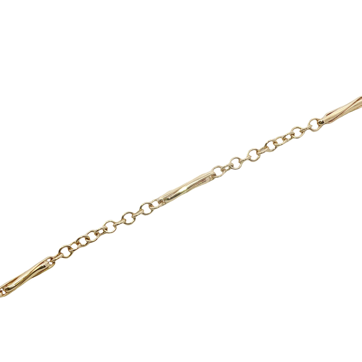 9 Carat Yellow Gold Fancy Link and Chain Bracelet