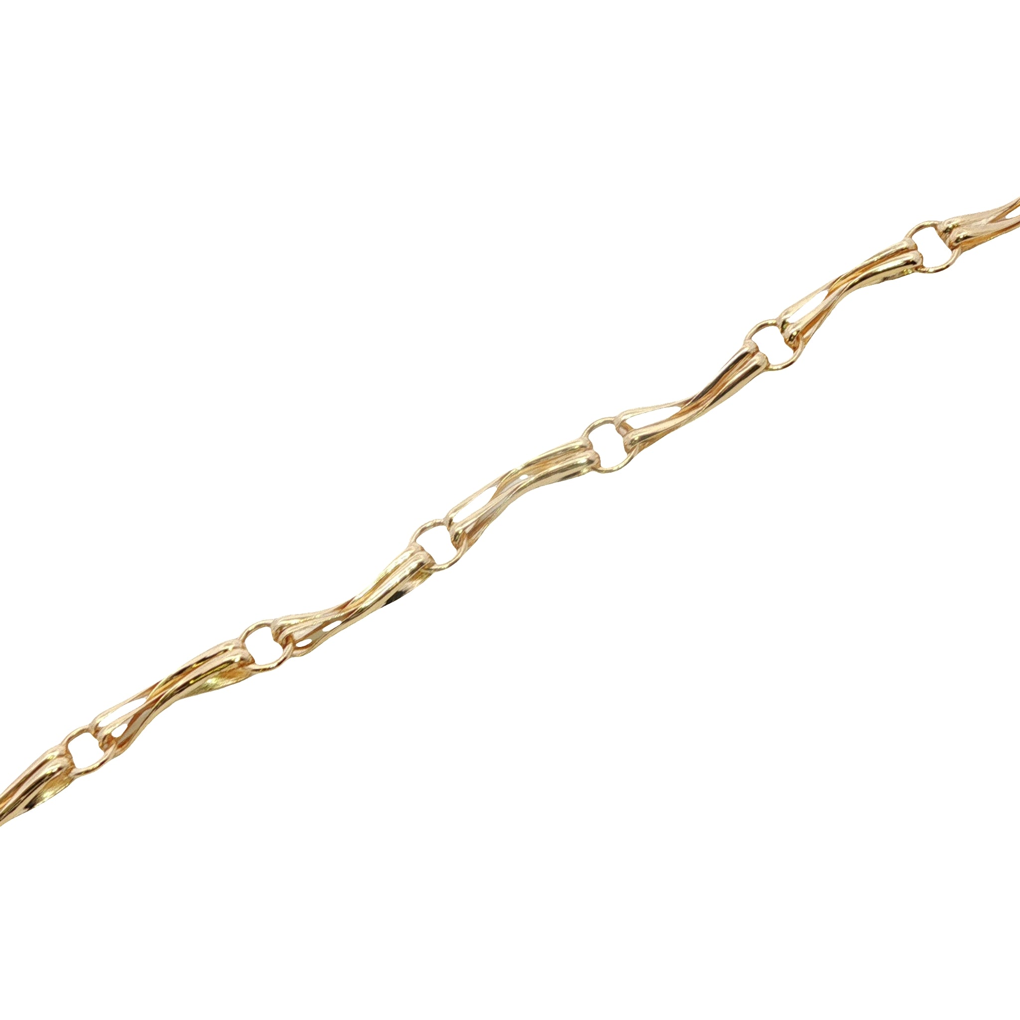 9 Carat Yellow Gold Bent Link Bracelet